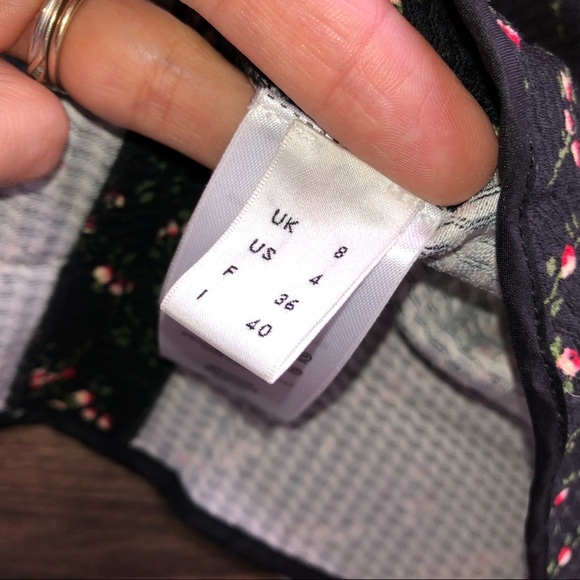 Victoria Beckham Black Floral Print Textured Leather Strap Detail Sheath Dress - Picture 13 of 13